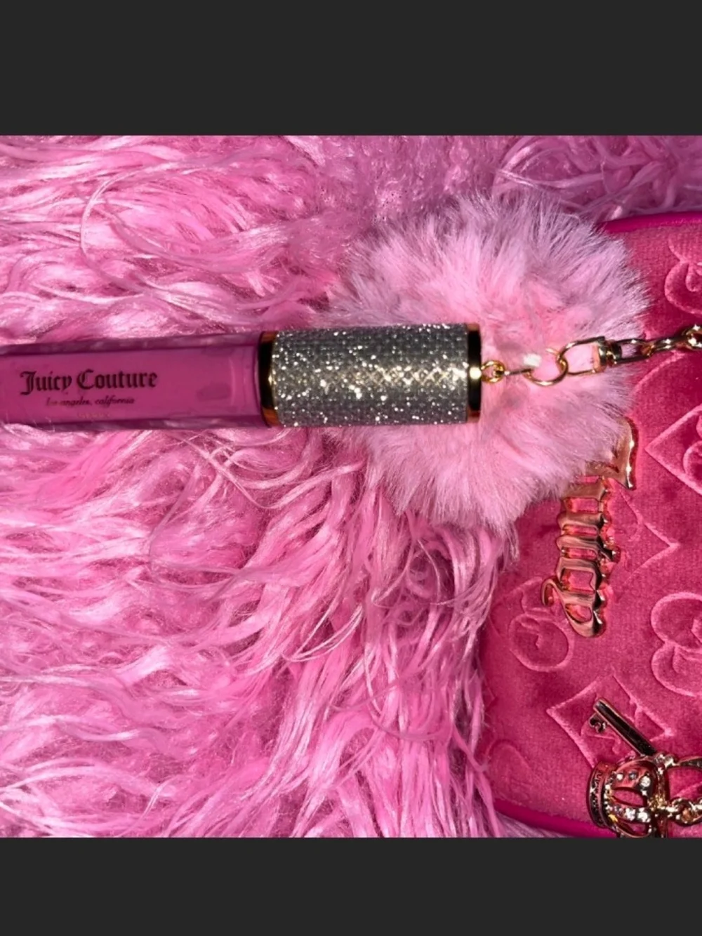 Juicy Couture Pink Lip Gloss Keychain